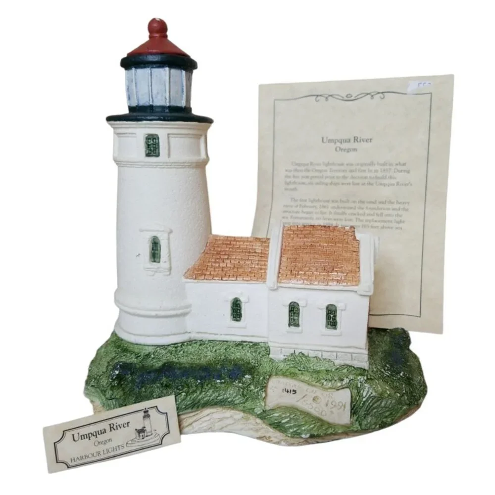 Harbour Lights Umpqua River OR HL 107 1991 1415/5500 COA ID Lighthouse
